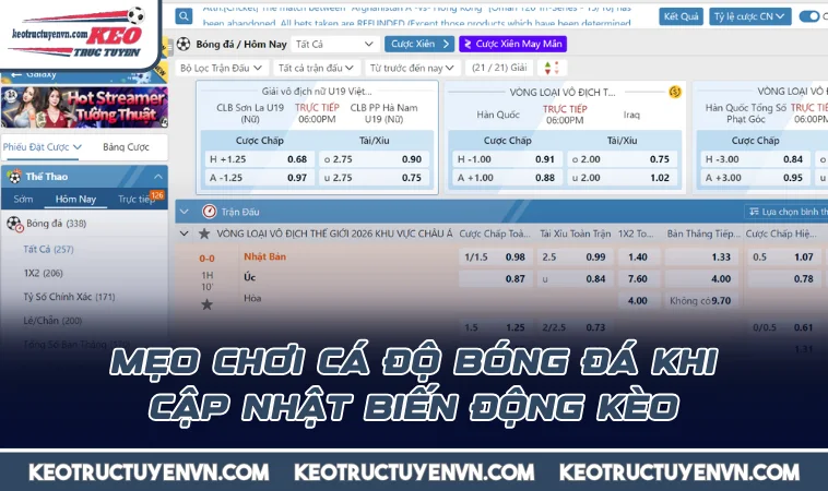 meo choi ca do bong da khi cap nhat bien dong keo Mẹo chơi cá độ bóng đá khi cập nhật biến động kèo